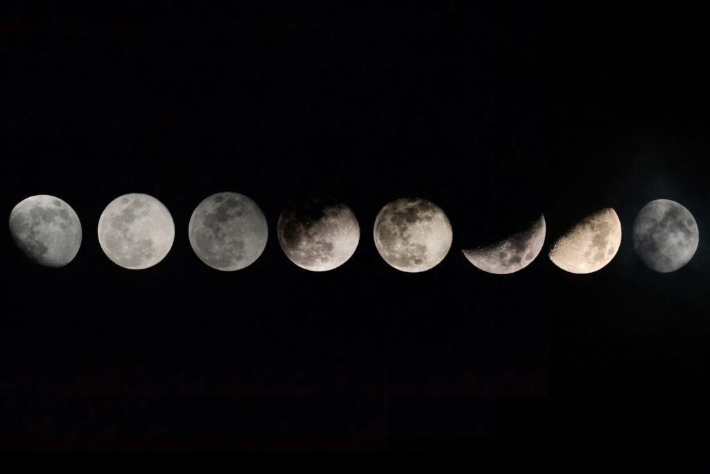 la Lune au cours de ces phases